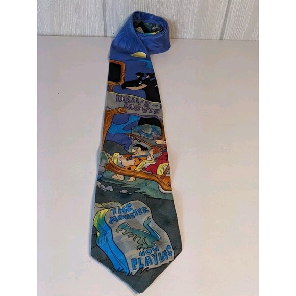 VTG Flintstones Necktie RM Style 1993 EUC Drive In Movie Ralph Marlin - Picture 1 of 5